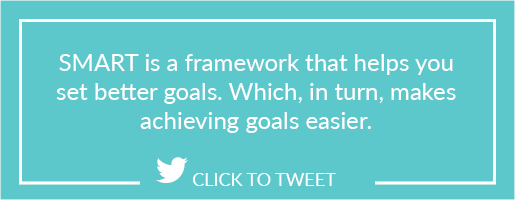 SMART is a framework that helps you set better goals. Which, in turn, makes achieving goals easier.