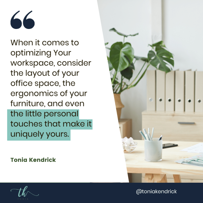 When it comes to optimizing your workspace, consider the layout of your office space, the ergonomics of your furniture, and even the little personal touches that make it uniquely yours.